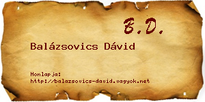 Balázsovics Dávid névjegykártya