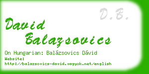 david balazsovics business card